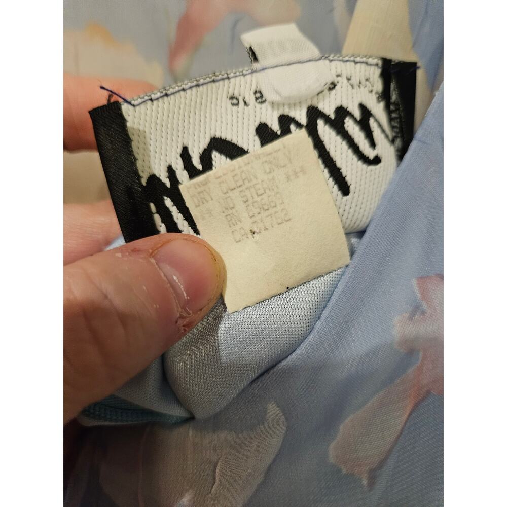Vintage Ursula of Switzerland Maxi Dress Set 10‎ Blue Floral Sheer Jacket - Picture 6 of 9